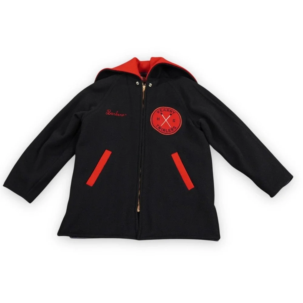 Fordham Felt Works Kearny Twirlers Jacket Womens Medium Black NJ Melton Wool 50s